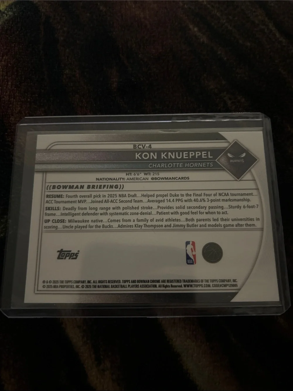 Kon Knueppel Charlotte Hornets Rookie Cards Topps & Bowman Chrome Cards - Picture 5 of 5
